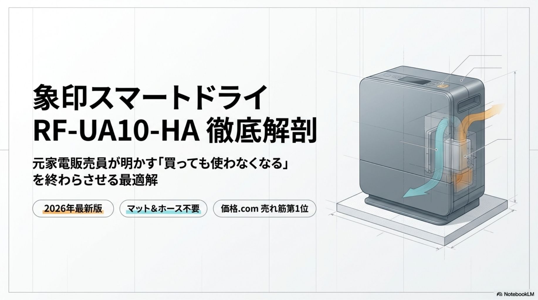 象印マホービン ふとん乾燥機 スマートドライ RF-UA10-HA グレー 本体外観