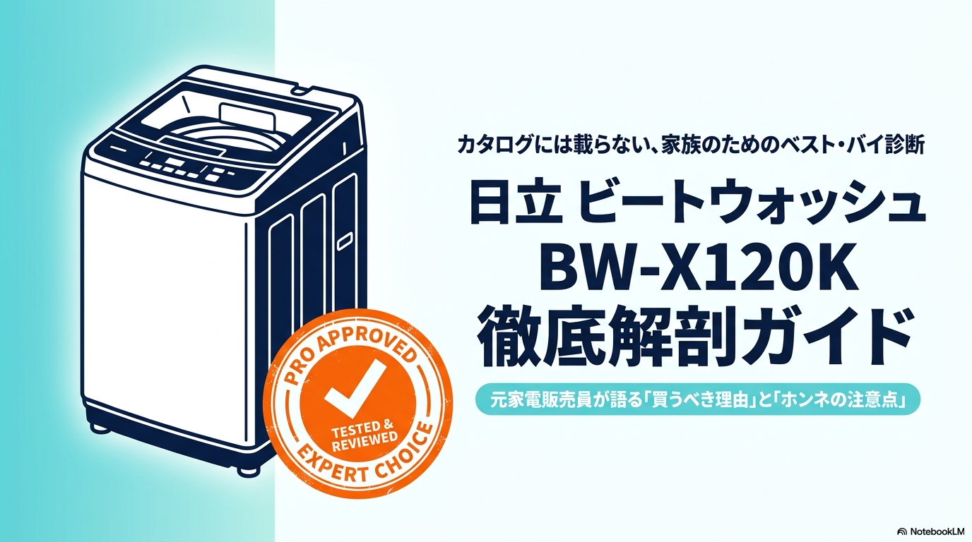コストコでも販売されている日立ビートウォッシュBW-X120Kの特徴・口コミ・後継機との違いを元販売員が解説した記事のアイキャッチ画像