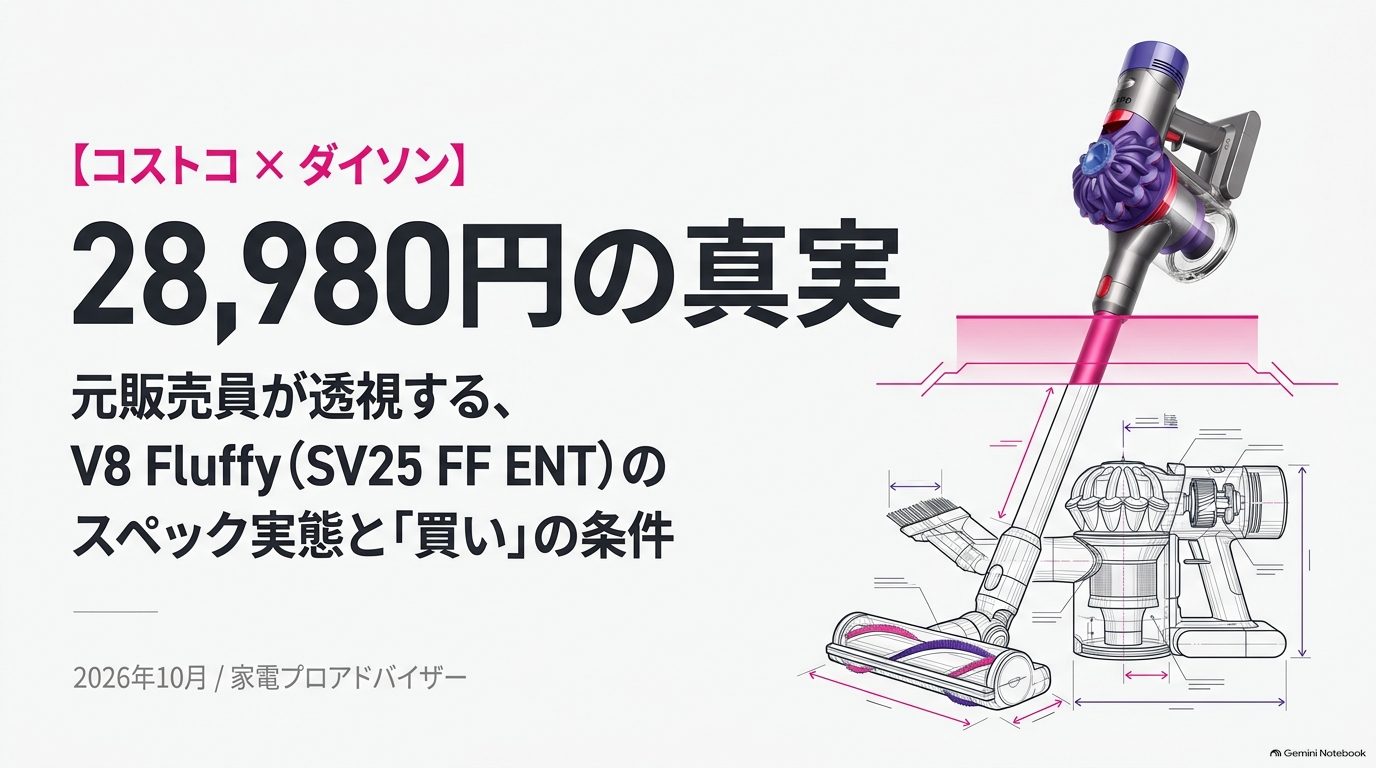 コストコのダイソン V8 Fluffy SV25 FF ENTの価格と購入前の注意点
