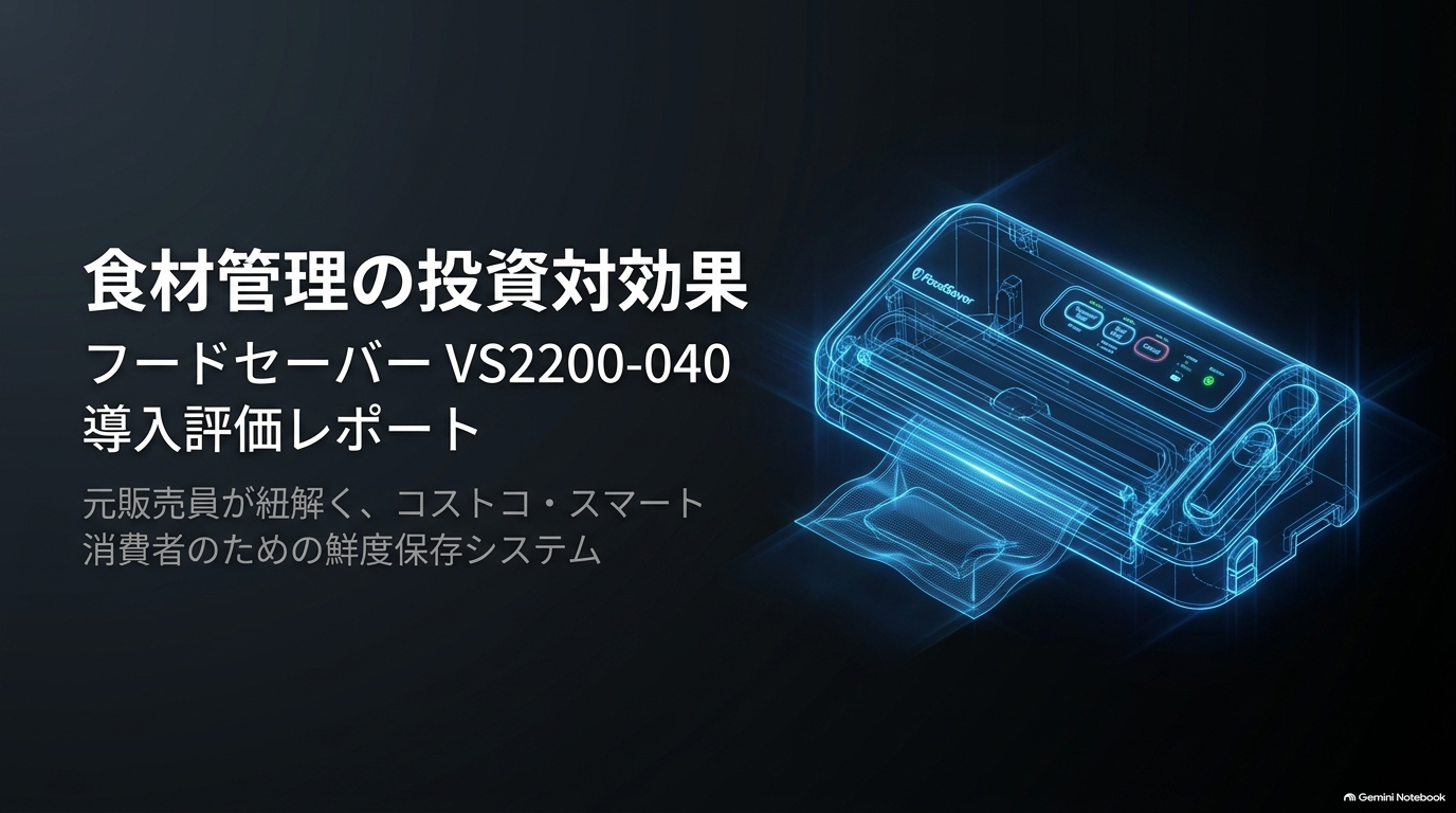 フードセーバー VS2200-040の本体と付属の真空ロール・専用バッグ
